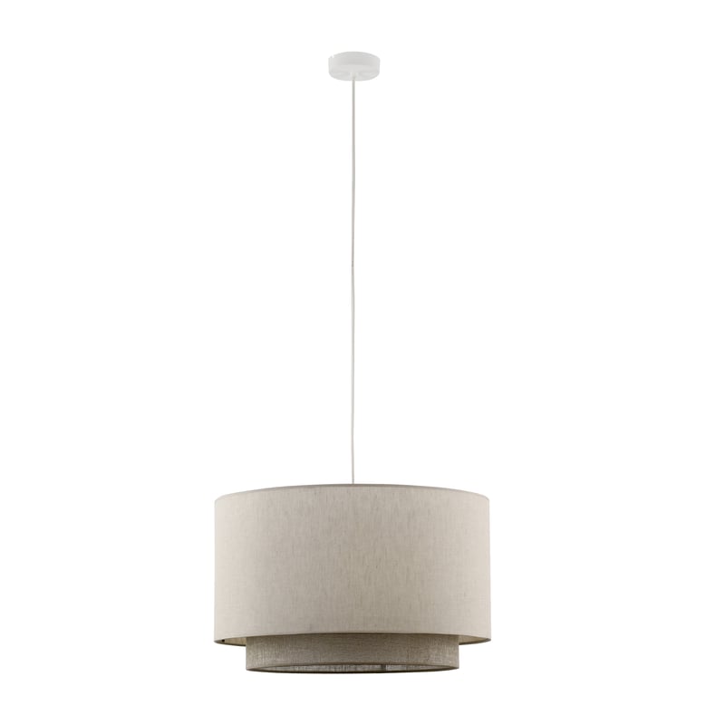 Lampa wisząca Duo 1xE27 50 cm white nature beżowa TK LIGHTING