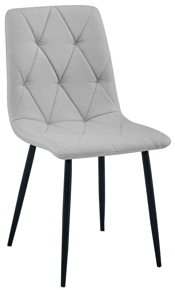 Jasnoszare pikowane krzesło tapicerowane W2-H56