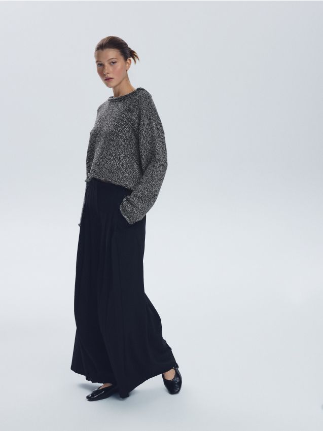 Reserved - Sweter z wiązaniem na plecach - ciemnoszary