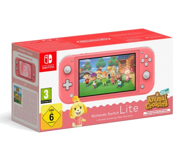 Nintendo Switch Lite Coral + Animal Crossing: New Horizons