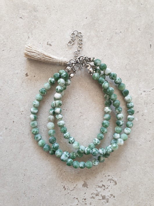 Bransoletka TRIO z jaspisem zielonym