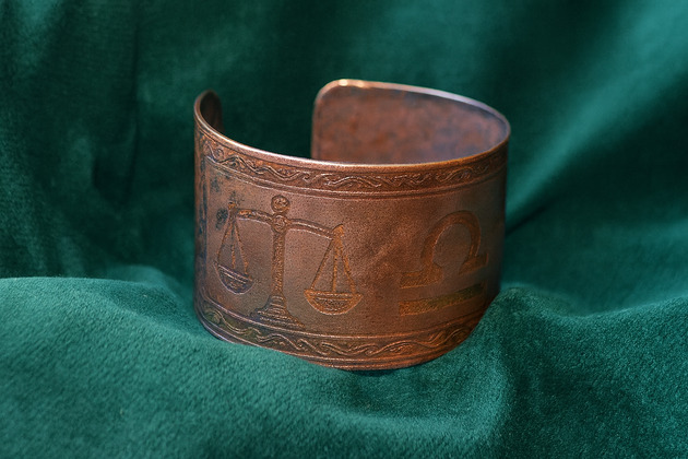 Bransoleta miedziana znak zodiaku Waga