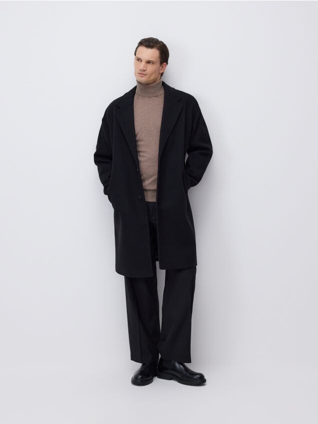 Reserved - Płaszcz z kołnierzem - czarny