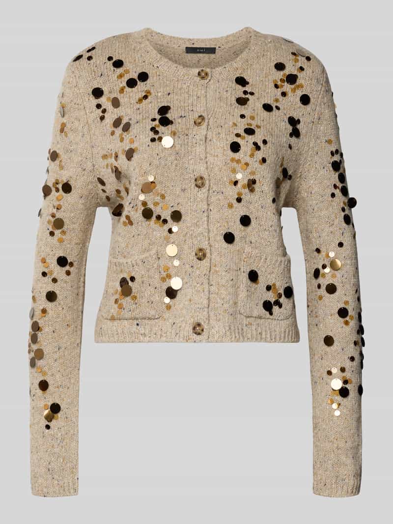 Kurtka z dzianiny z mieszanki wełny z cekinami