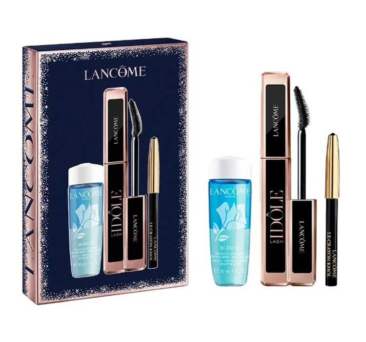 Lancôme zestaw tusz do rzęs Lash Idôle 01 Glossy Black 8 ml + kredka Kôhl 01 Noir 0,7 g + płyn do demakijażu Bi-Facil 30 ml