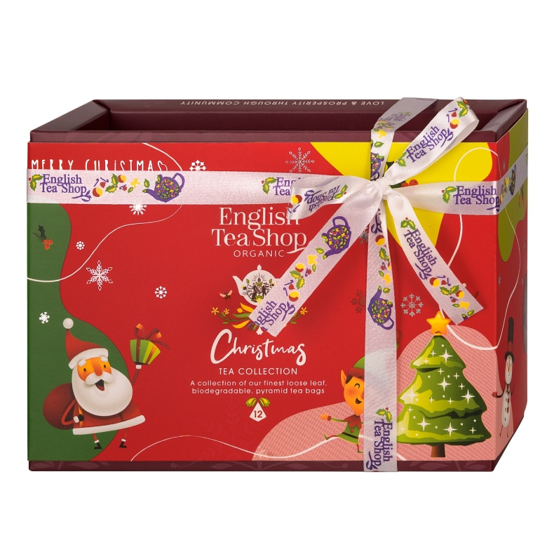 Herbata English Tea Shop Holiday Red Santa Collection - zestaw 12 piramidek