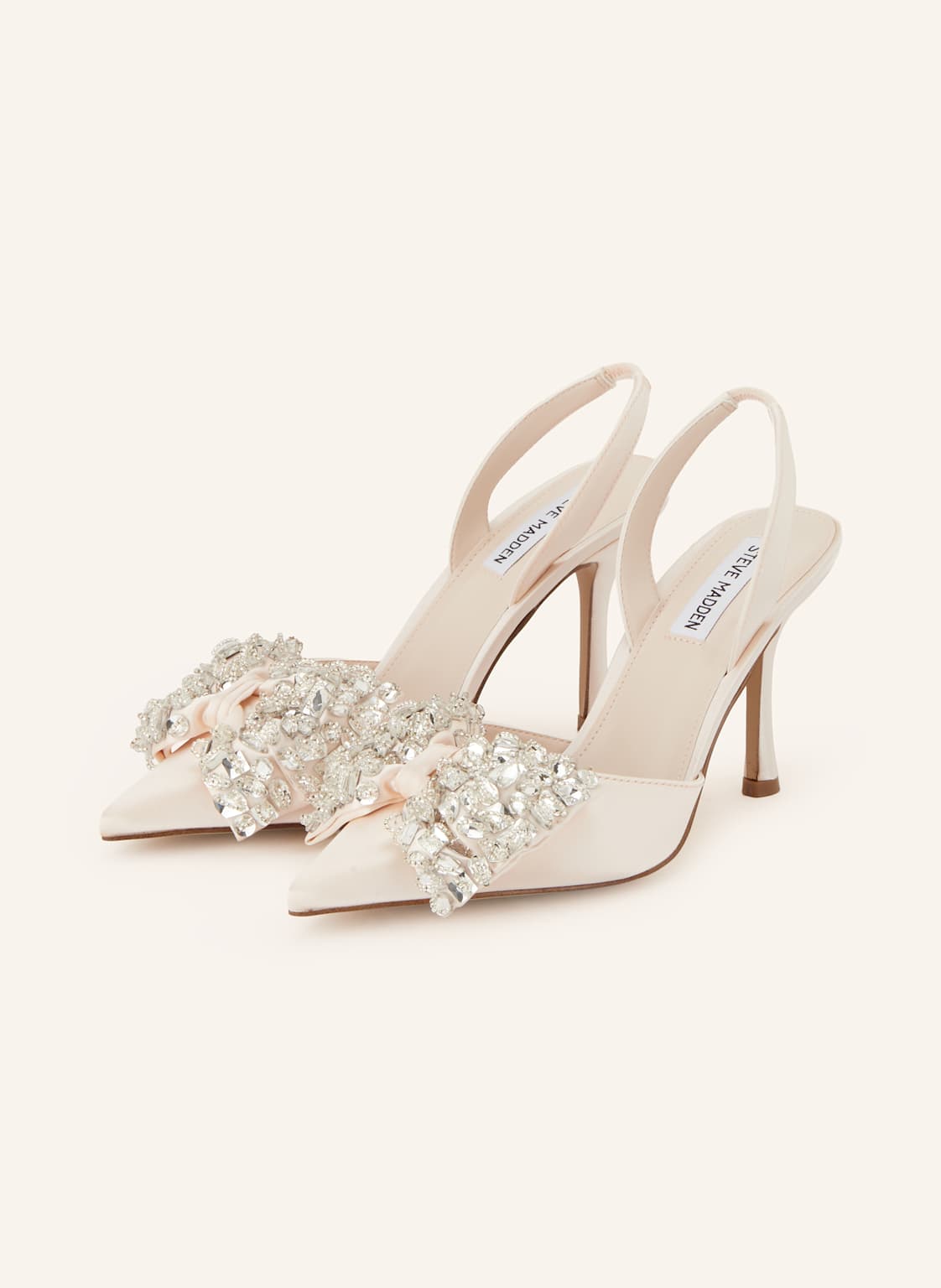 Steve Madden Czółenka Z Odkrytą Piętą Lovies Z Ozdobnymi Kamykami rosa