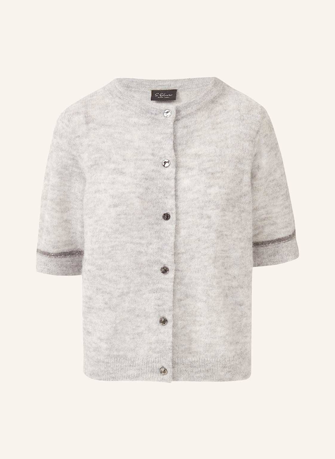 S.Oliver Black Label Kardigan Z Cekinami I Błyszczącą Przędzą grau