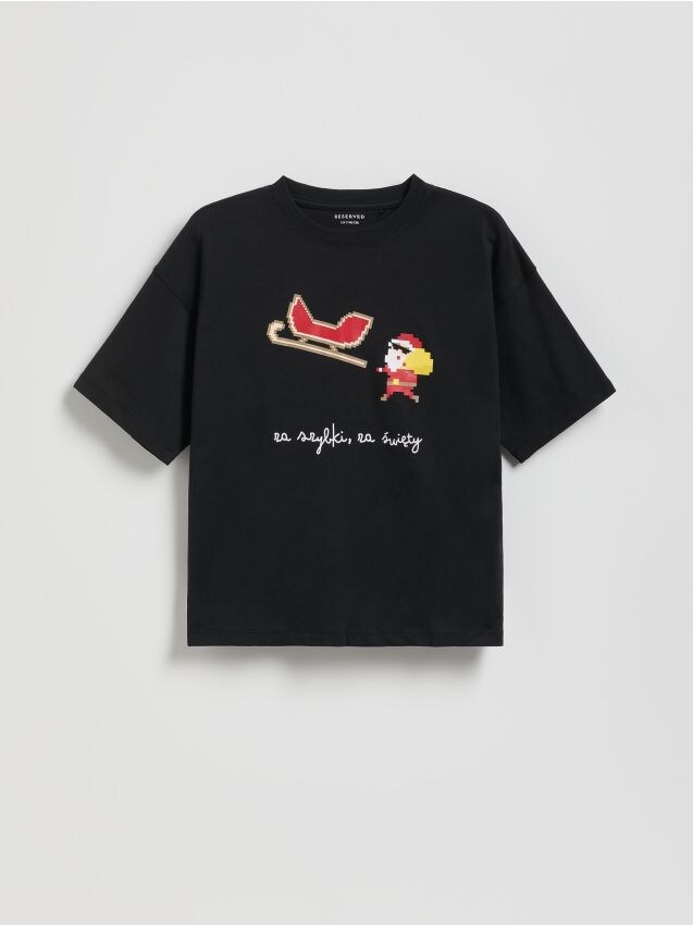 Reserved - Świąteczny t-shirt - ciemnoszary