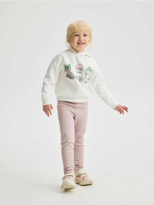 Reserved - Ocieplane legginsy - fioletowy