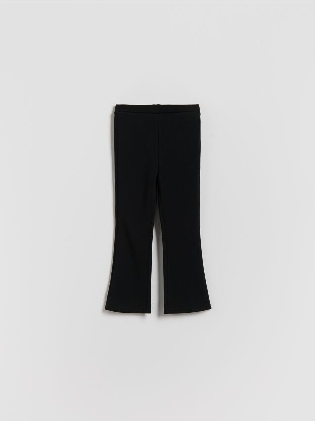 Reserved - Ocieplane spodnie flare - czarny