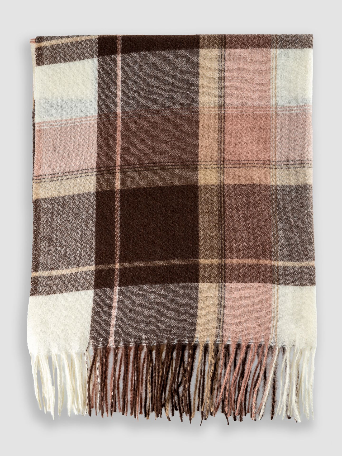 Szalik w brązową kratę