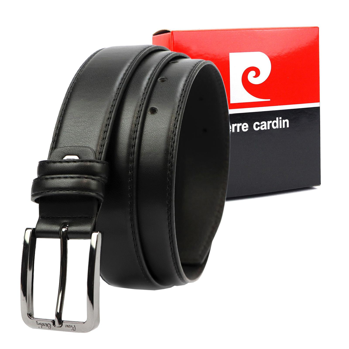 skóra Męski paski Pierre Cardin PARURE04 BLACK GUN