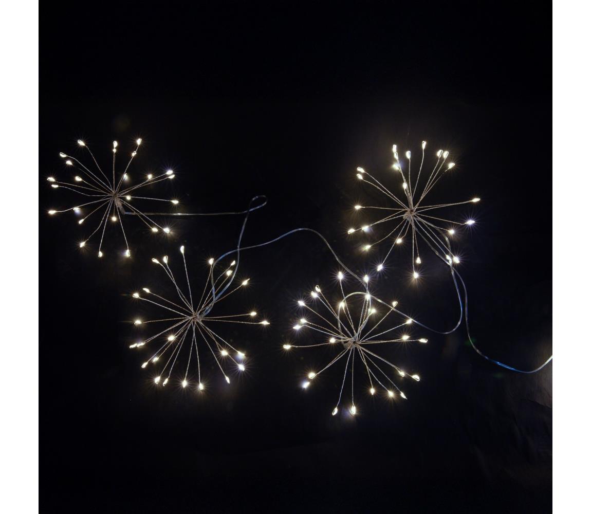 Brilagi - Zewnętrzny łańcuch świąteczny LED, 150 diod LED, 5 m, IP44, zimnobiały, efekt fajerwerków