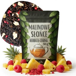 Malinowe słońce 50 g - herbata czarna ananas, malina liofilizowana - malinowa