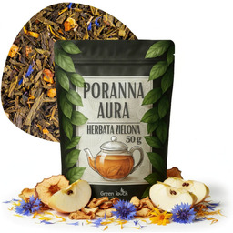 Poranna aura 50 g herbata zielona jabłko szuszone, nagietek z bławatkiem