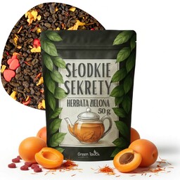 Słodkie sekrety 50 g herbata zielona owocowa morela cukrowe serduszka