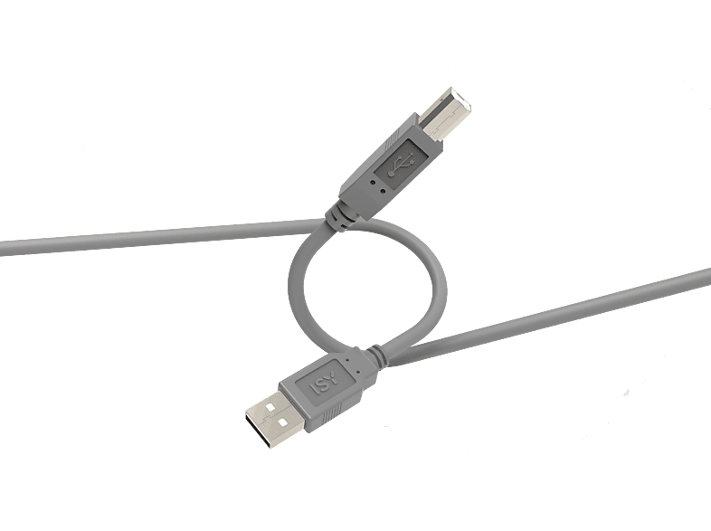 Kabel ISY IUC-1006 USB-A do USB-B 2.0, 3 m Szary