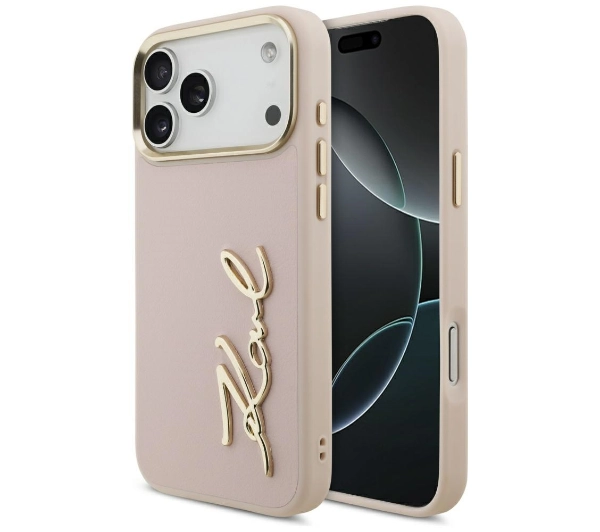 Karl Lagerfeld Karl Script Logo do iPhone 17 Pro Max Różowy KLHCP17XPSKMGVP