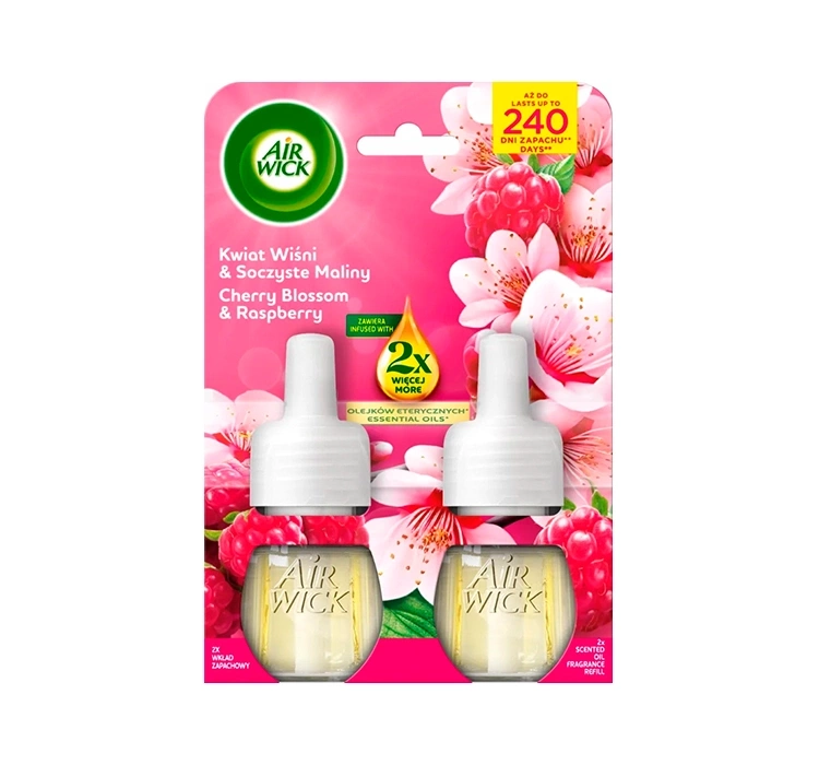 Air Wick elektryczny odświeżacz powietrza wkład Kwiat Wiśni & Soczyste Maliny 2x19 ml