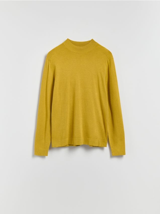Reserved - Sweter z wiskozą - musztardowy