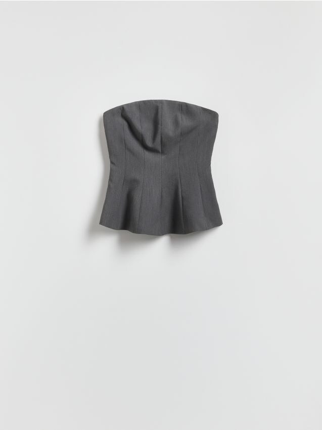 Reserved - Gorsetowy top - jasnoszary