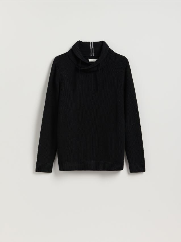 Reserved - Sweter z szerokim golfem - czarny