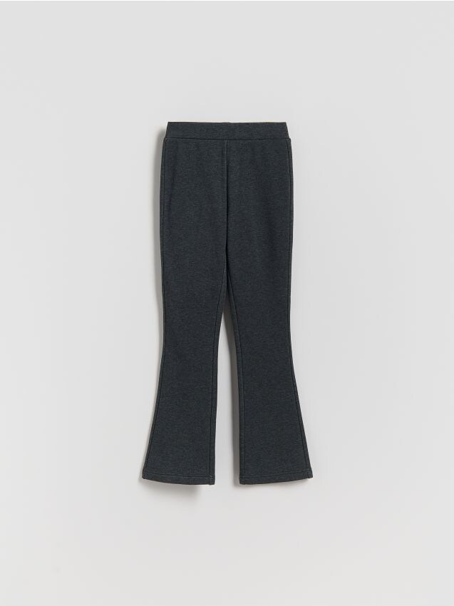 Reserved - Ocieplane spodnie flare - ciemnoszary