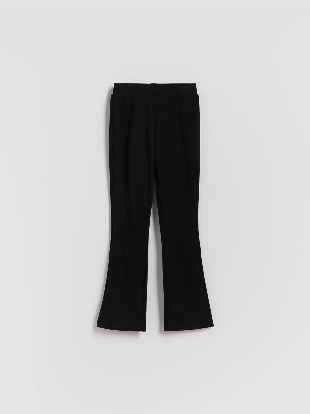 Reserved - Ocieplane spodnie flare - czarny