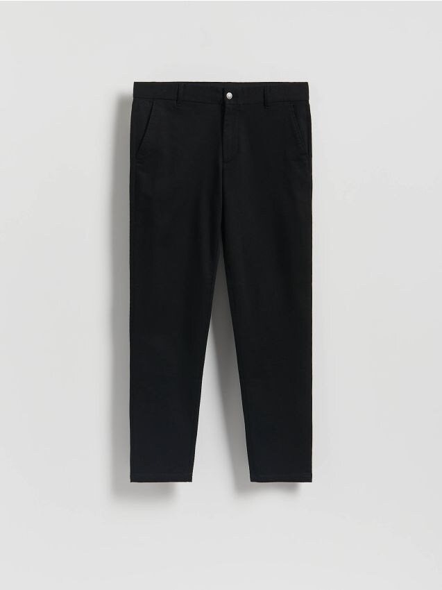 Reserved - Bawełniane spodnie slim fit - czarny