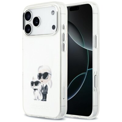 Etui KARL LAGERFELD IML Aquarelle Karl & Choupette & Logo MagSafe do Apple iPhone 17 Pro Max Biały