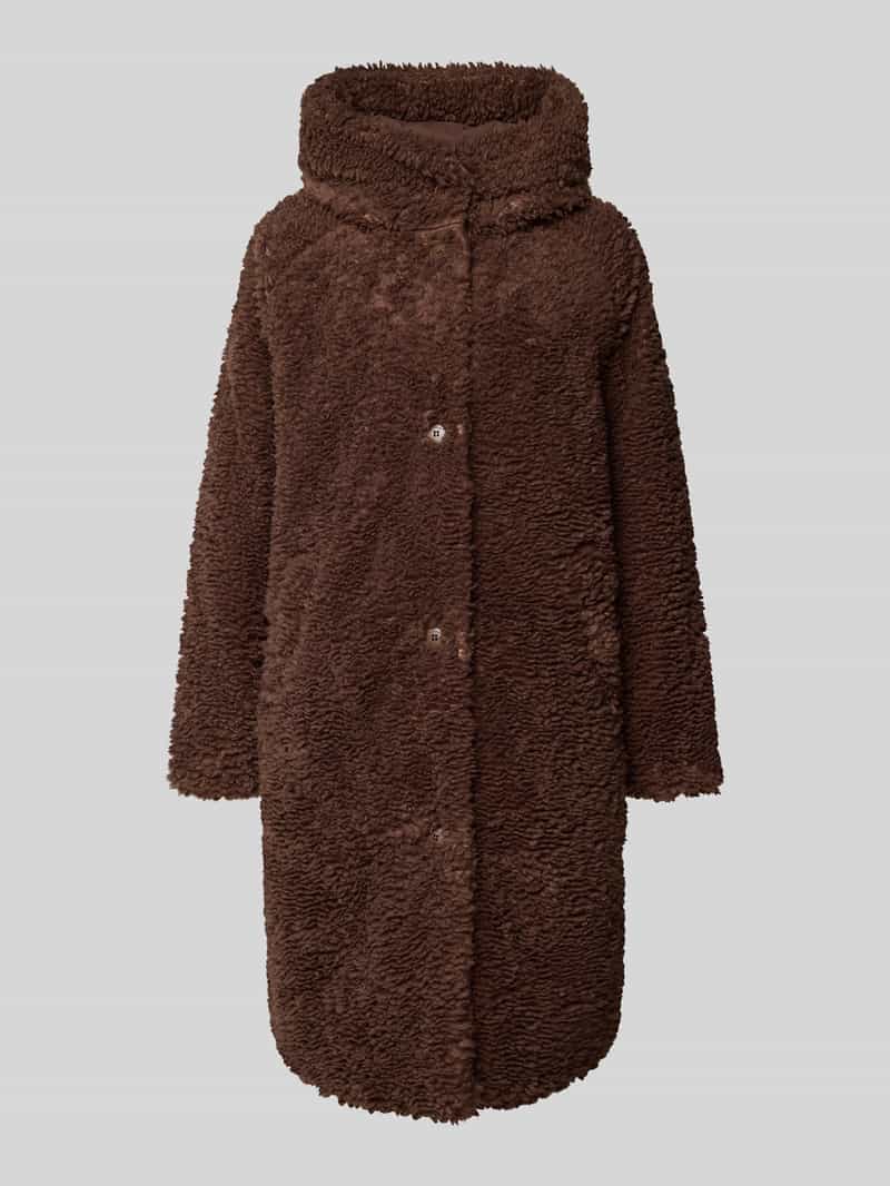 Płaszcz o kroju regular fit z imitacji futra