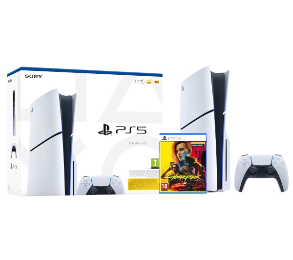 Sony PlayStation 5 Slim E Chassis PS5 1TB z napędem + Cyberpunk 2077 Edycja Ultimate