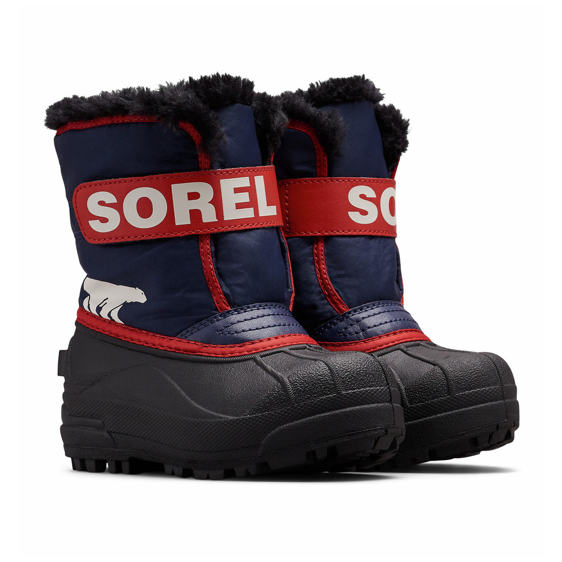 Dziecięce buty zimowe Sorel Childrens Snow Commander™ Boot Rozmiar butów (UE): 27 / Kolor: niebieski/czerwony