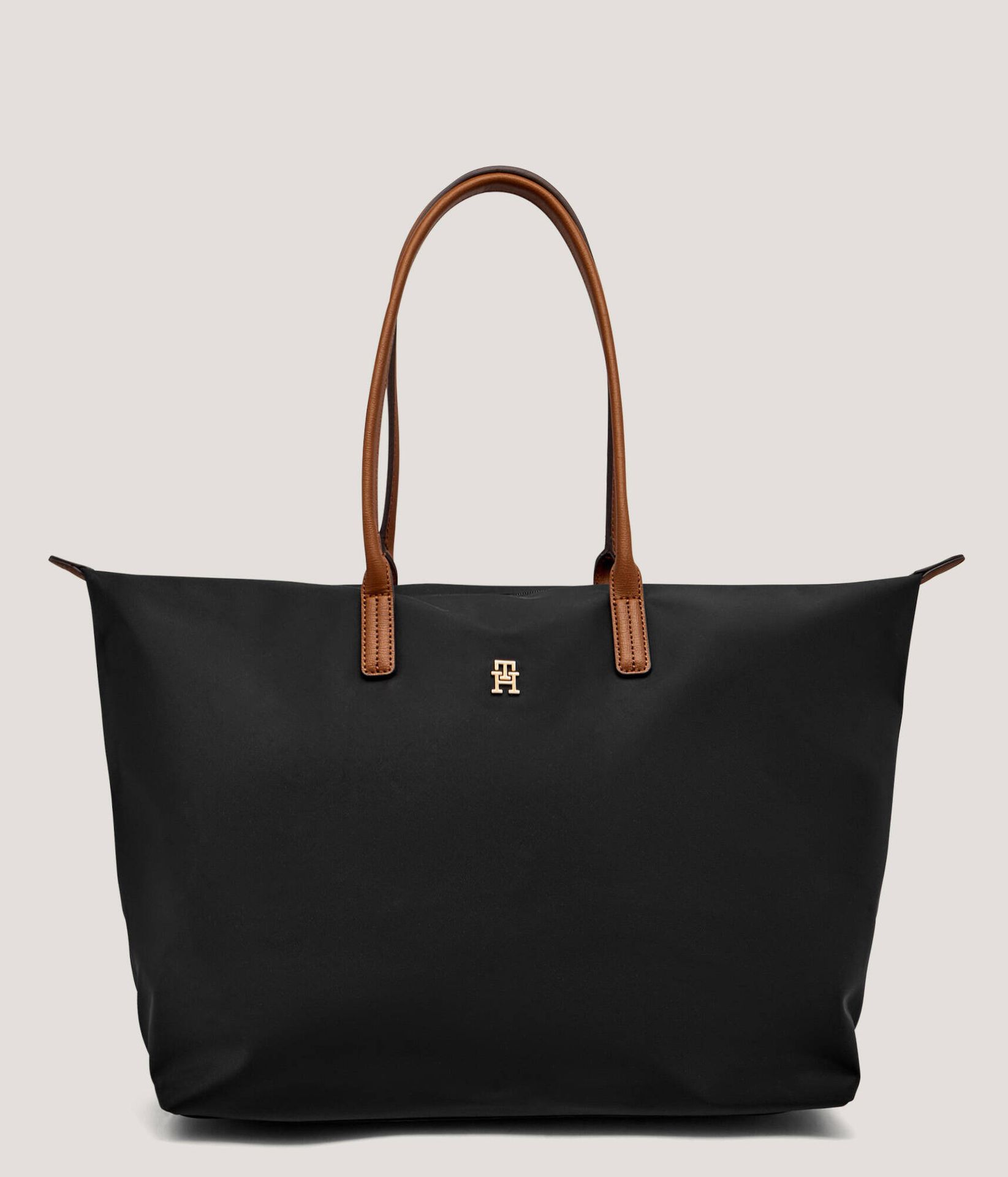 Tommy Hilfiger Shopperka z dodatkiem skóry