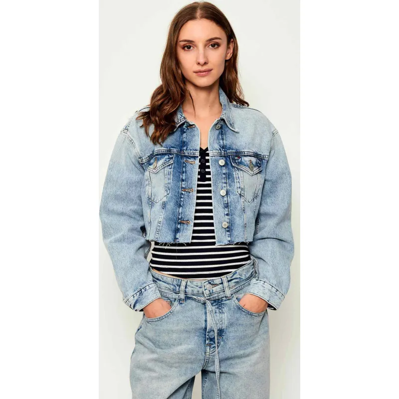 Tommy Jeans Jeansowa kurtka | Cropped Fit
