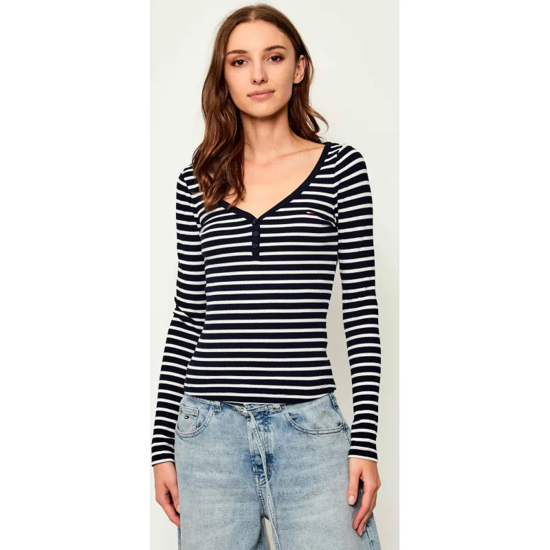 Tommy Jeans Bluzka HENLEY Slim Fit