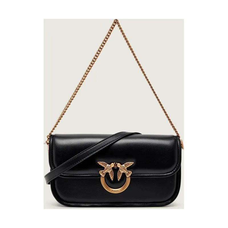 Pinko Skórzana torebka na ramię LOVE BOX BAGUETTE