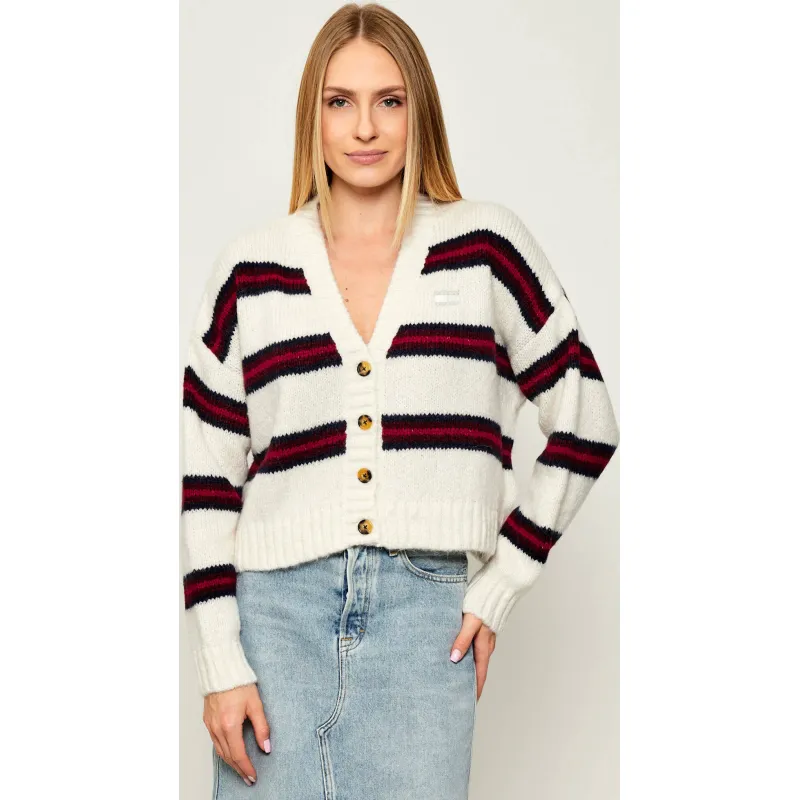 Tommy Jeans Kardigan | Loose fit | z dodatkiem wełny