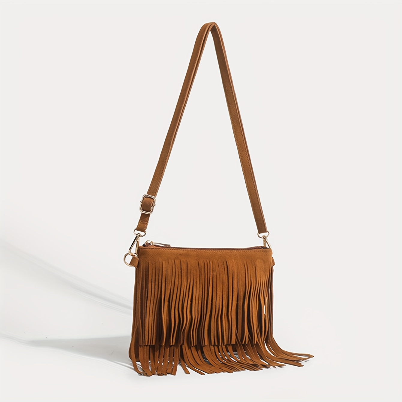 TEMU Gorąca Jesień Damska Torba Tote, Sztuczna Zamszowa Mała Torba na Ramię z Chwostami, Kwadratowa Torba na Ramię, Torba na Telefon, Idealna do