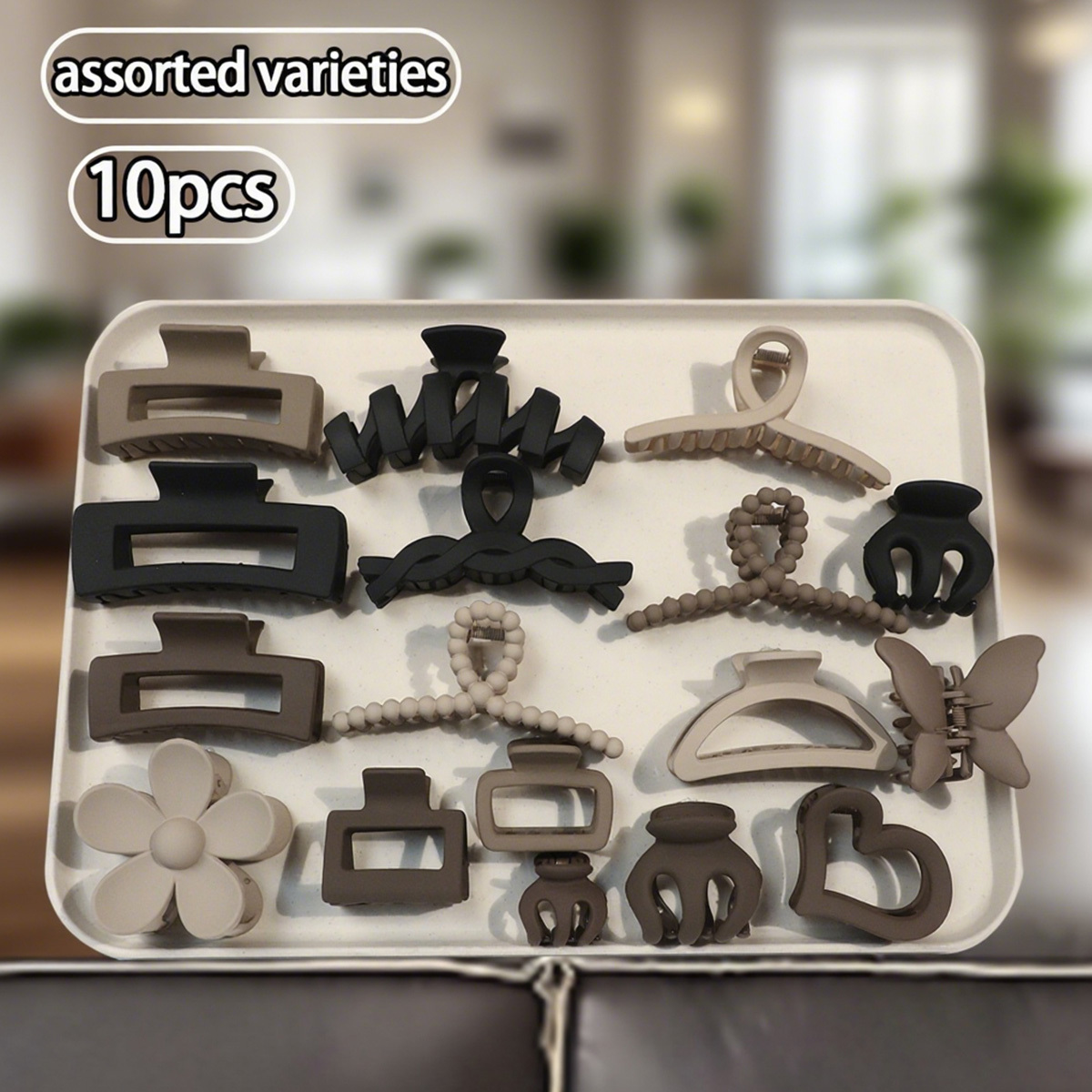 TEMU 10 sztuk klipsów do włosów dla kobiet, elegancki styl, matowy wykończenie, mocne uchwycenie, modny minimalistyczny zestaw grzebieni do włosów w