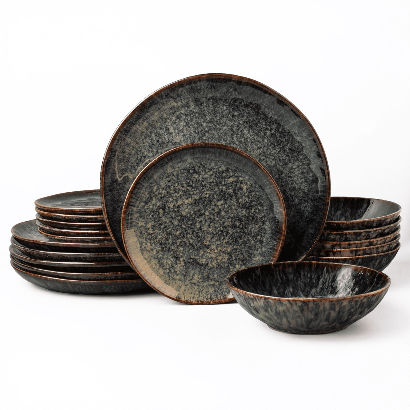 Serwis obiadowy Kasai żółto-zielony-6