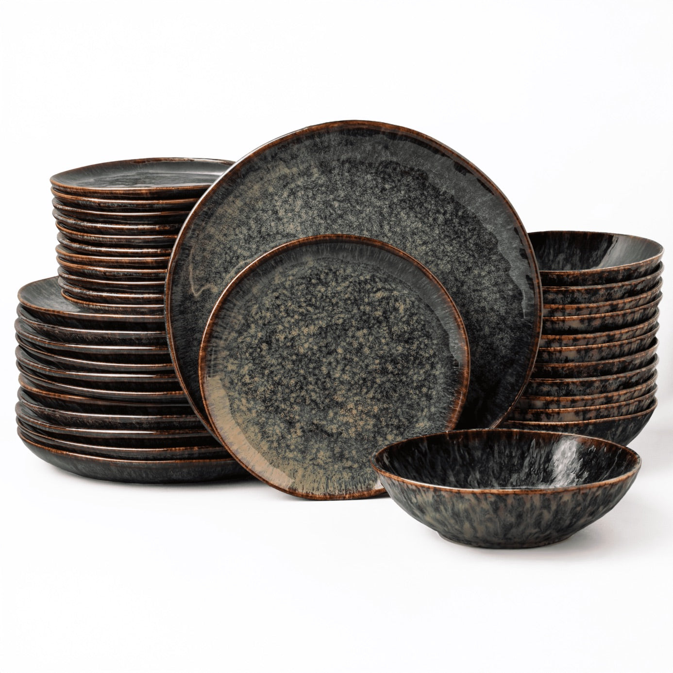 Serwis obiadowy Kasai żółto-zielony-12