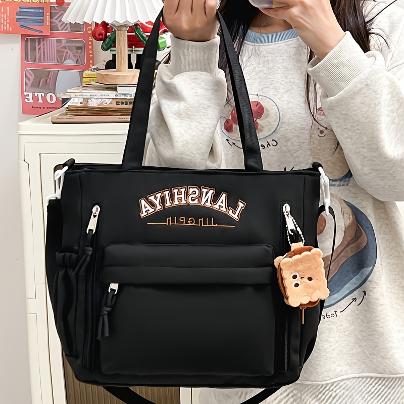 TEMU Damska torebka w japoﾅгkim stylu, urocza, miﾄ冖ka crossbody, codzienna, uniwersalna torba na ramiﾄ� do szkoﾅＺ i nauki, nylon z poliestrowﾄ�