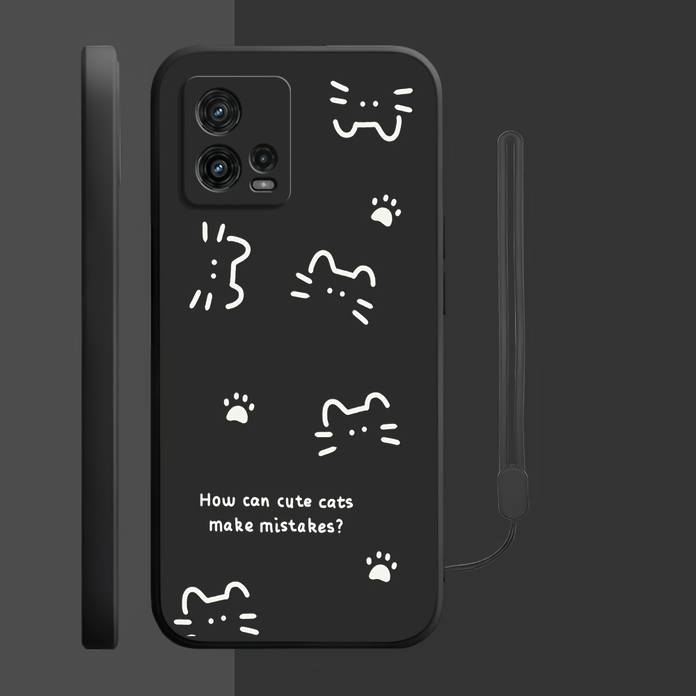 TEMU Etui na telefon - Urocze, małe ilustracje, etui na telefon pasujące do różnych modeli Motorola, w tym G04, G54, G84 i innych, z paskiem TPU na