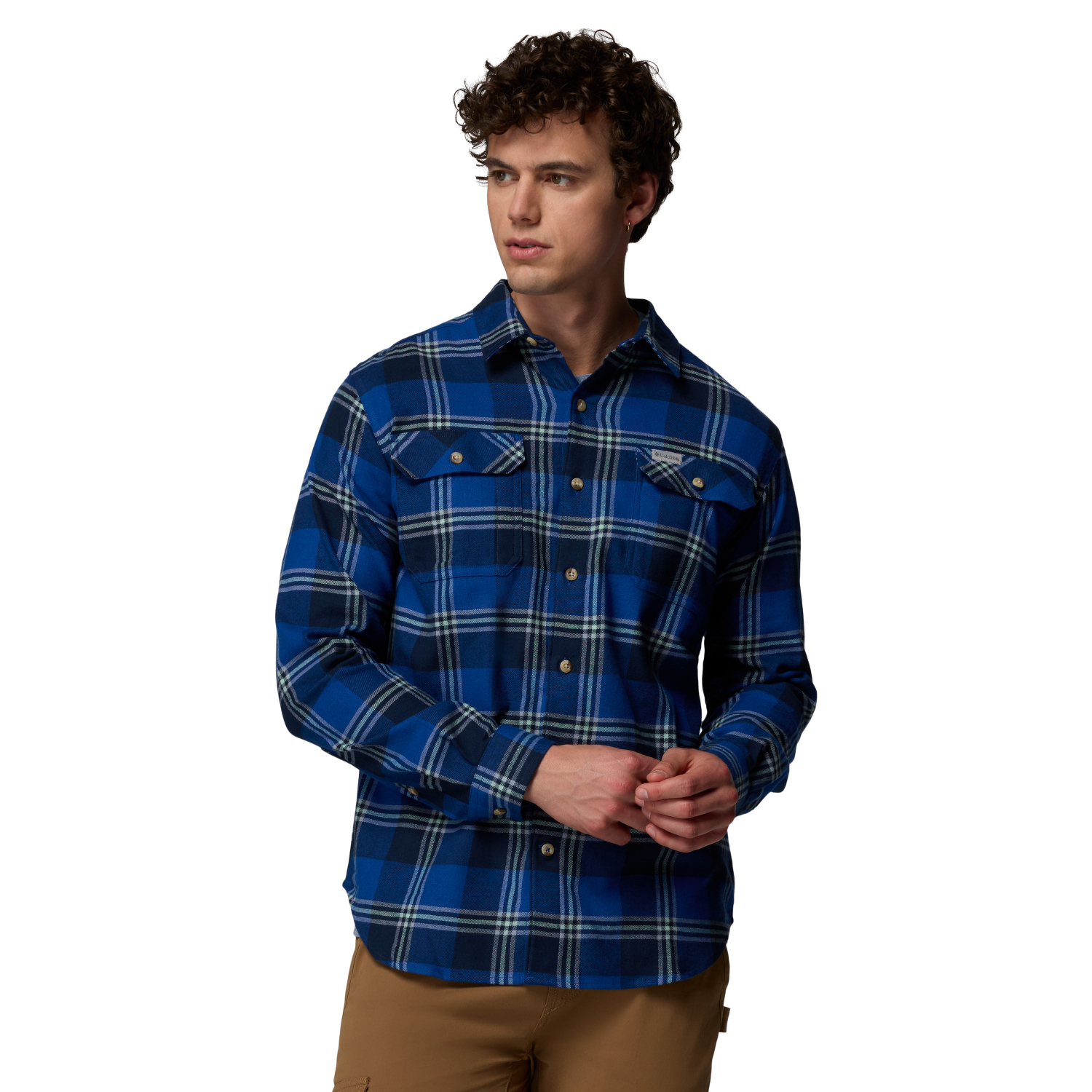 Męska koszula flanelowa Columbia Flare Gun Stretch Flannel mountain blue/trail's edge plaid - S