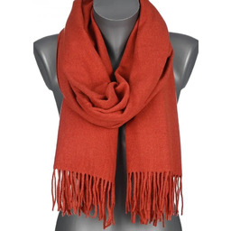 Szalik damski BAWEŁNIANY na prezent z frędzlami FG-10 RUDY