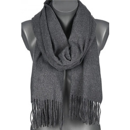 Szalik damski BAWEŁNIANY na prezent z frędzlami FG-15 GRAFIT