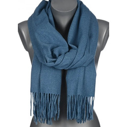 Szalik damski BAWEŁNIANY na prezent z frędzlami FG-31 JEANS