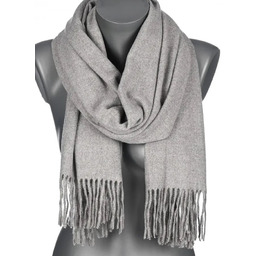 Szalik damski BAWEŁNIANY na prezent z frędzlami FG-45 SZARY